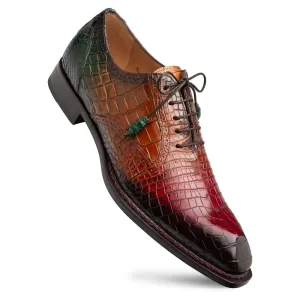 MARBLE MULTI TONE ALLIGATOR OXFORD - Mezlan Local pickup MARBLE MULTI TONE ALLIGATOR OXFORD - Mezlan Fitted Design multi-color