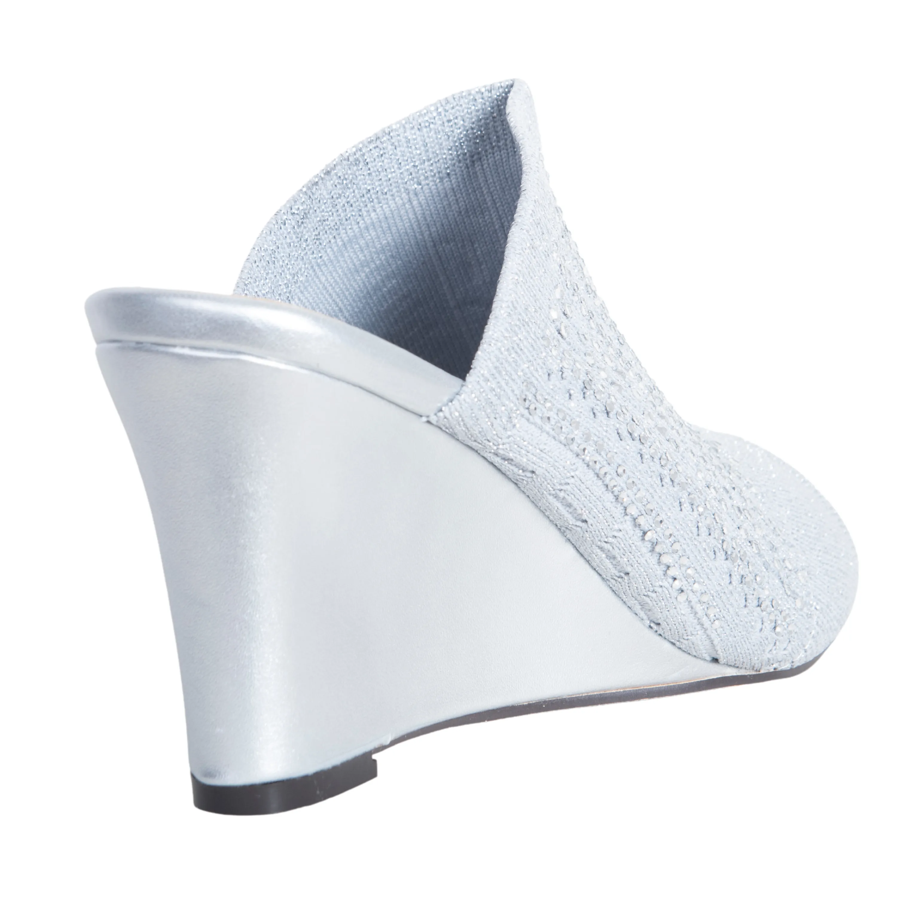 MARTHA STRETCH PEEP TOE WEDGE HIGH HEEL WITH RHINESTONE BY LAUREN LORRAINE 10%OFF