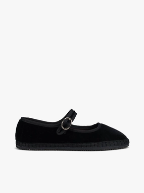 On The Way Simple Touch Mary Jane Velvet Negro Velvet