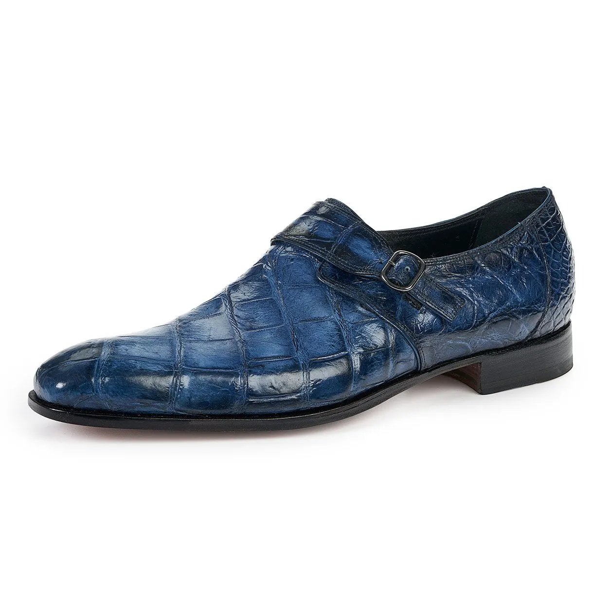 Mauri Men's Nocciolo Caribbean Blue Alligator Body Loafers 4849 (MA4802)