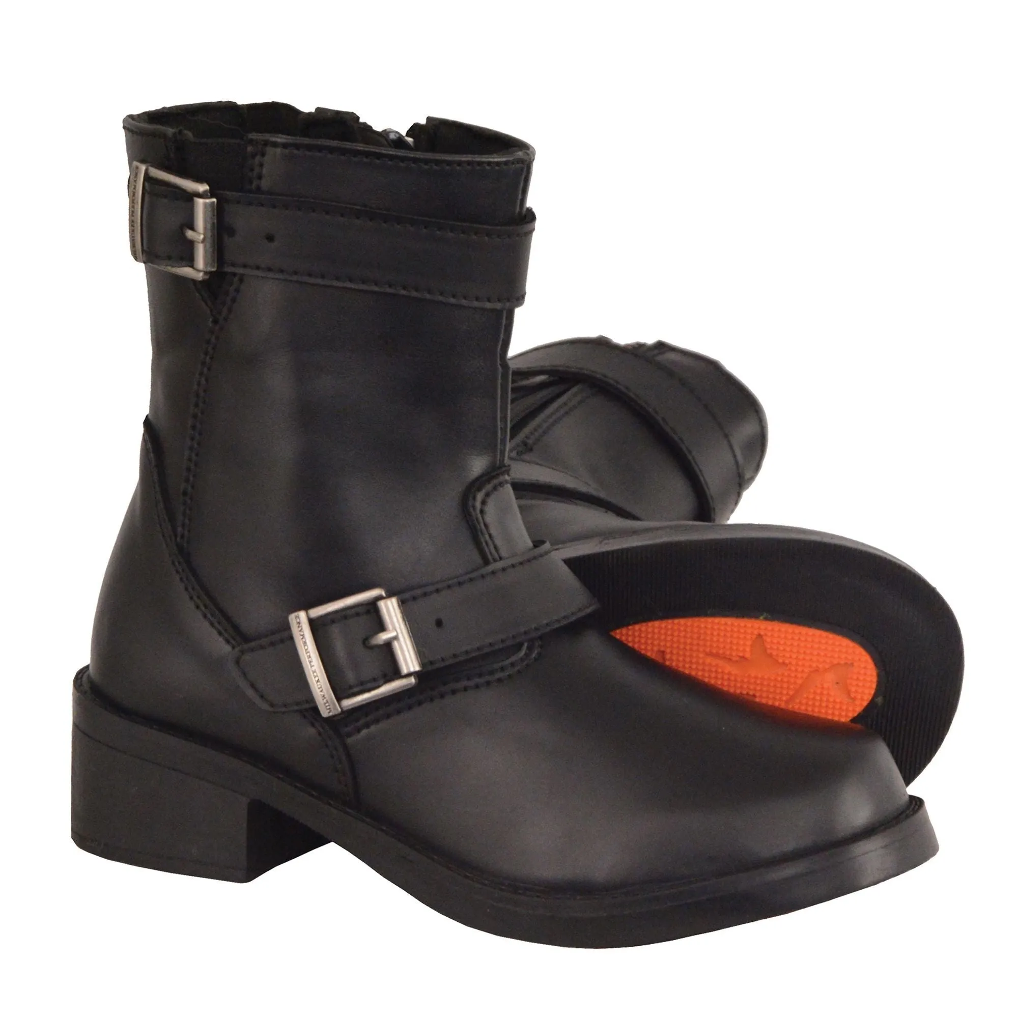 MBK9290-BLACK Kids Classic Engineer Style Biker Boot