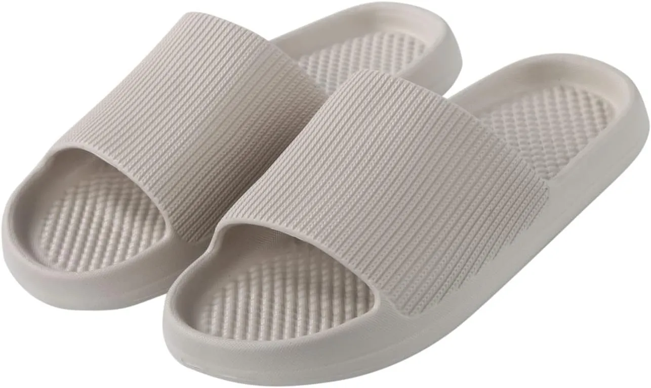 Men And Women Home Slippers Soft Flat Soled Non Slip Bathroom Sandals Memory Foam Pillow Slippers Beach Slides