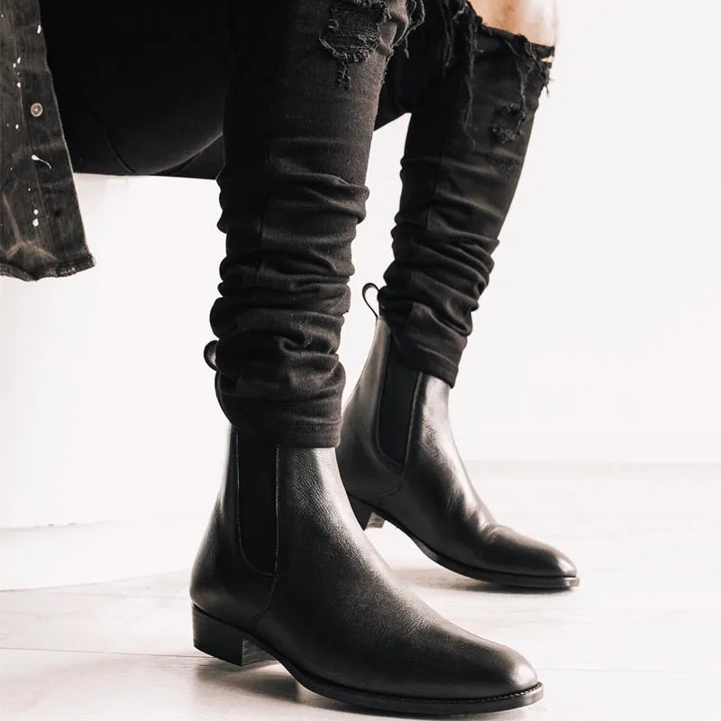 Men Chelsea Boots High Quality Ankle Boots Vintage Classic ankle leather boots