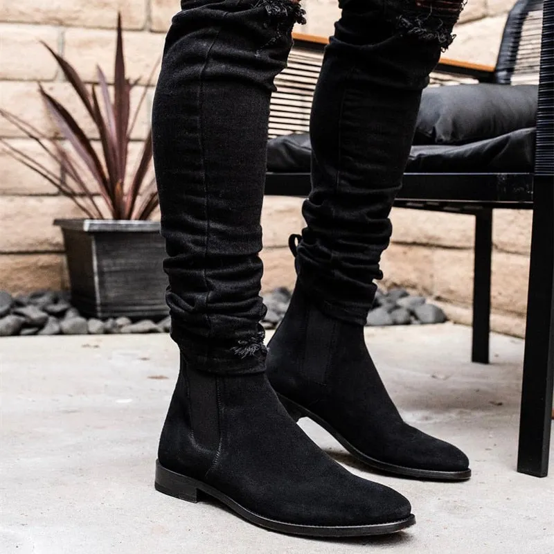 Men Chelsea Boots High Quality Ankle Boots Vintage Classic ankle leather boots