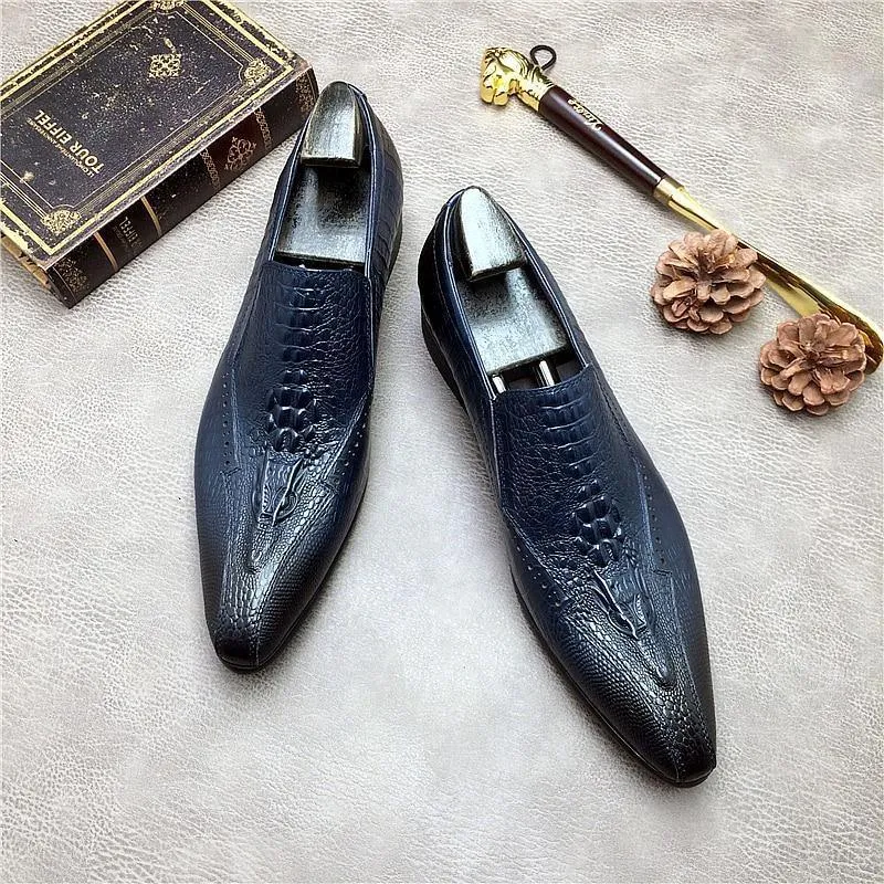 Men Dress Shoes -  Basilio Serpentine Pointed Toe Shoes