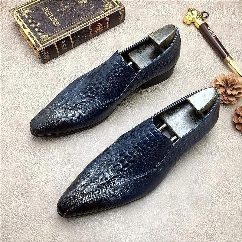 Men Dress Shoes -  Basilio Serpentine Pointed Toe Shoes
