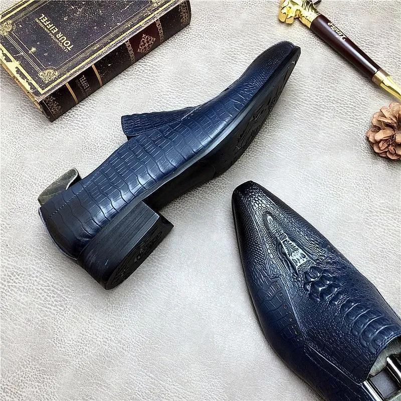 Men Dress Shoes -  Basilio Serpentine Pointed Toe Shoes
