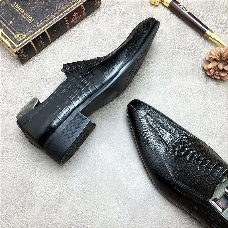 Men Dress Shoes -  Basilio Serpentine Pointed Toe Shoes