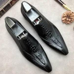 Men Dress Shoes -  Basilio Serpentine Pointed Toe Shoes