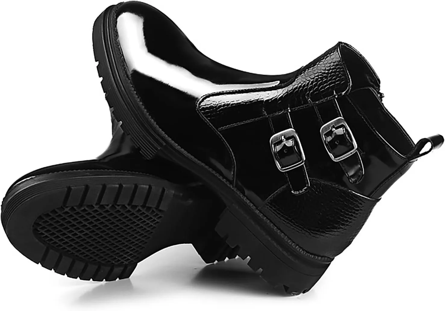 Men Formal Dress Shoes Shiny Leather Boots for Men's Short Boots and High Top Leather Shoes for Foreign Trade Mens Casual Oxford Shoes White