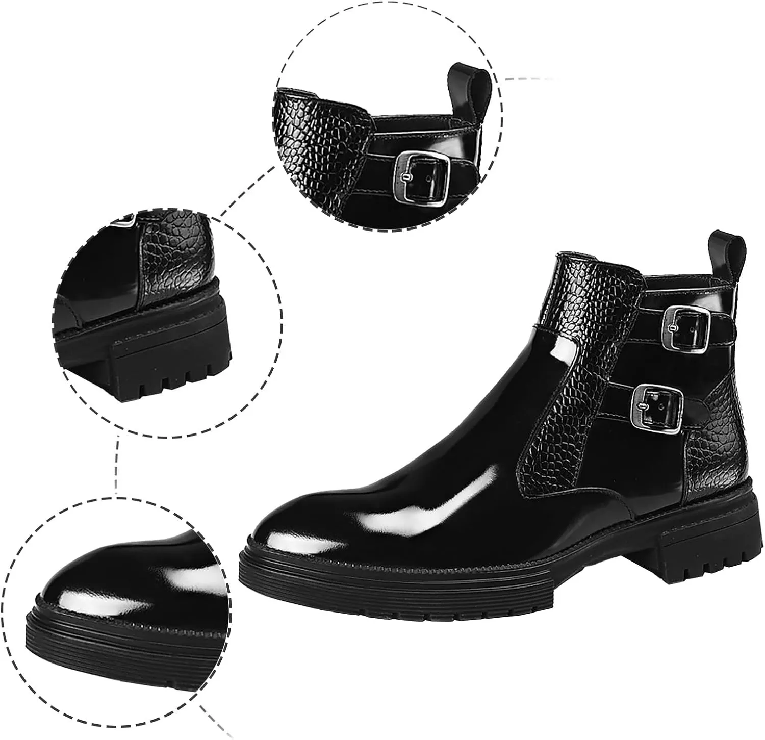 Men Formal Dress Shoes Shiny Leather Boots for Men's Short Boots and High Top Leather Shoes for Foreign Trade Mens Casual Oxford Shoes White