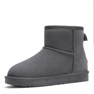 Men Winter Genuine Leather Classic Short Snow Boots