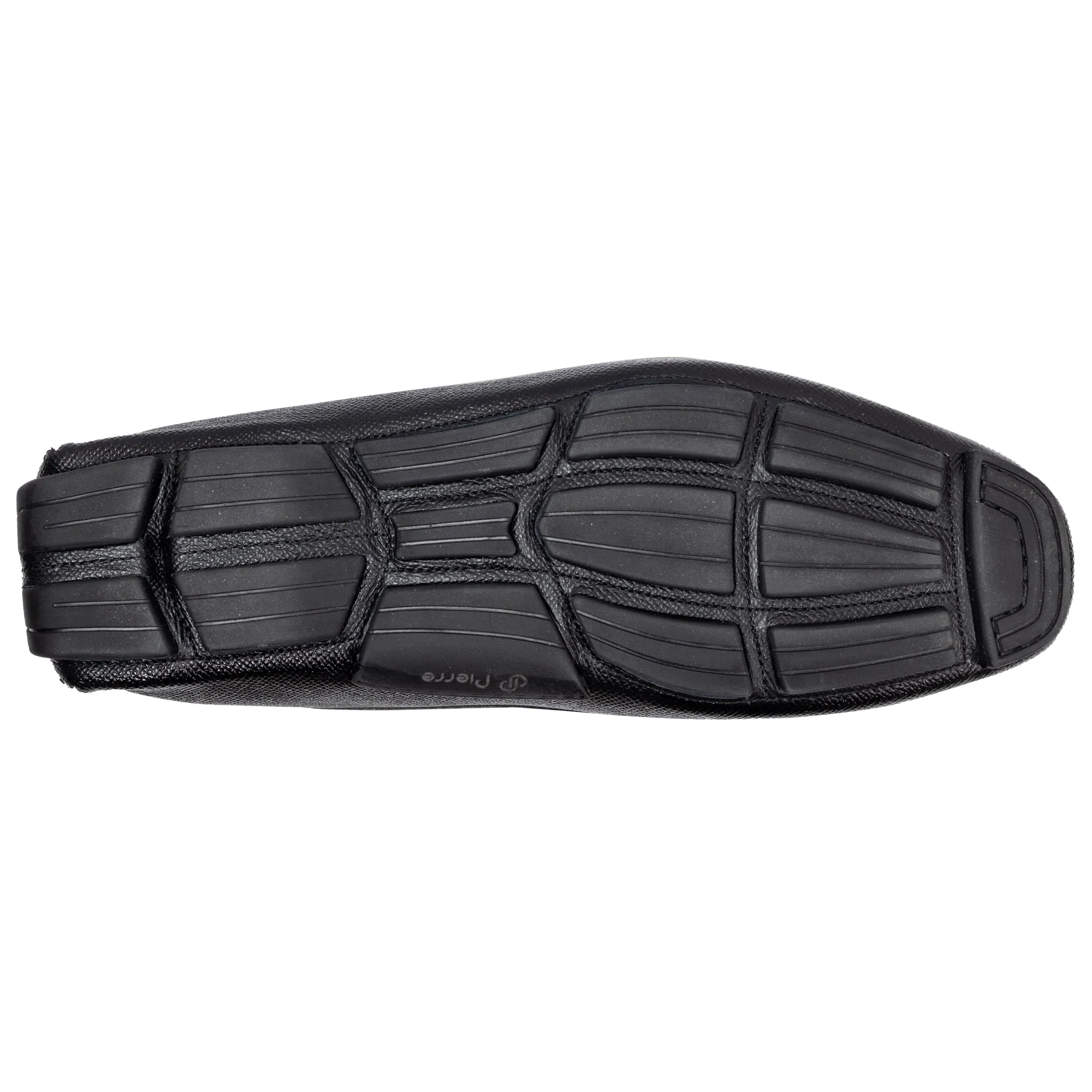 Men´s  black leather buckle driving shoes-rubber sole