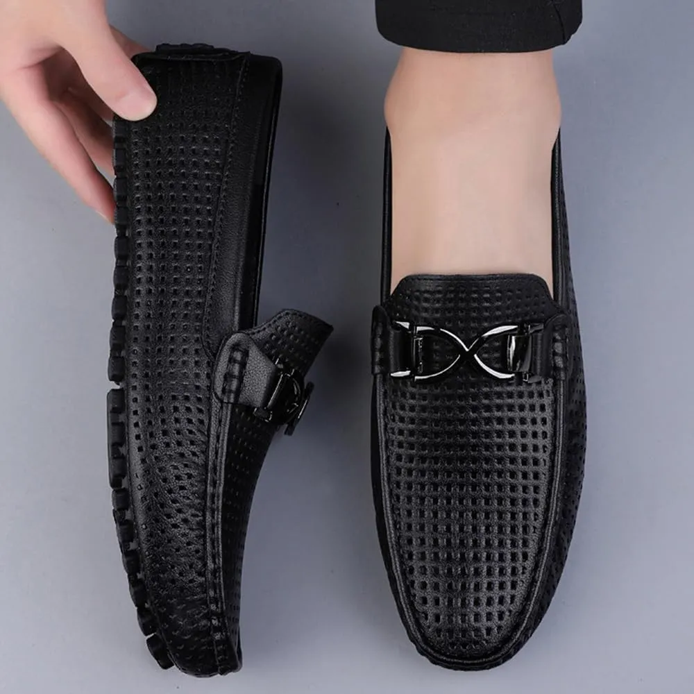 Men's Breathable Leather Wingtip Brogue Derby Shoes Slip On Loafer Business Platform Non Slip Oxford Shoes for Men