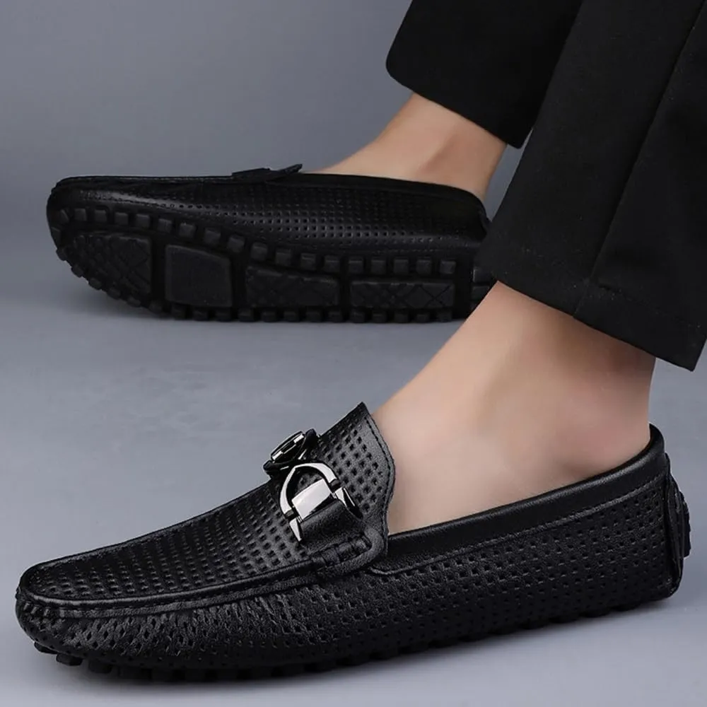 Men's Breathable Leather Wingtip Brogue Derby Shoes Slip On Loafer Business Platform Non Slip Oxford Shoes for Men