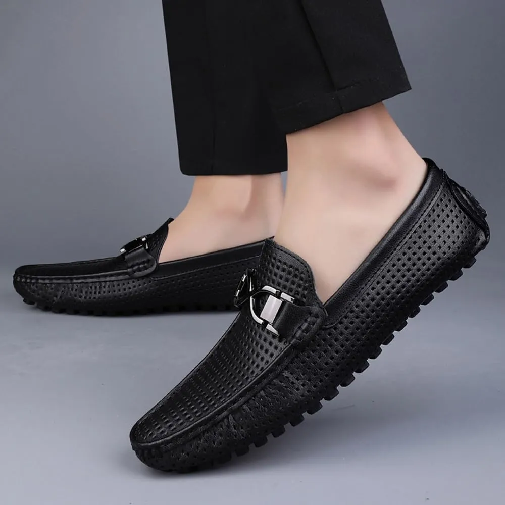 Men's Breathable Leather Wingtip Brogue Derby Shoes Slip On Loafer Business Platform Non Slip Oxford Shoes for Men