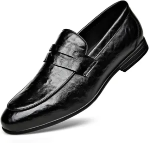 Men's Classic Formal Slip On Business Oxfords Shoes Mens Patent Leather Dress Shoes
