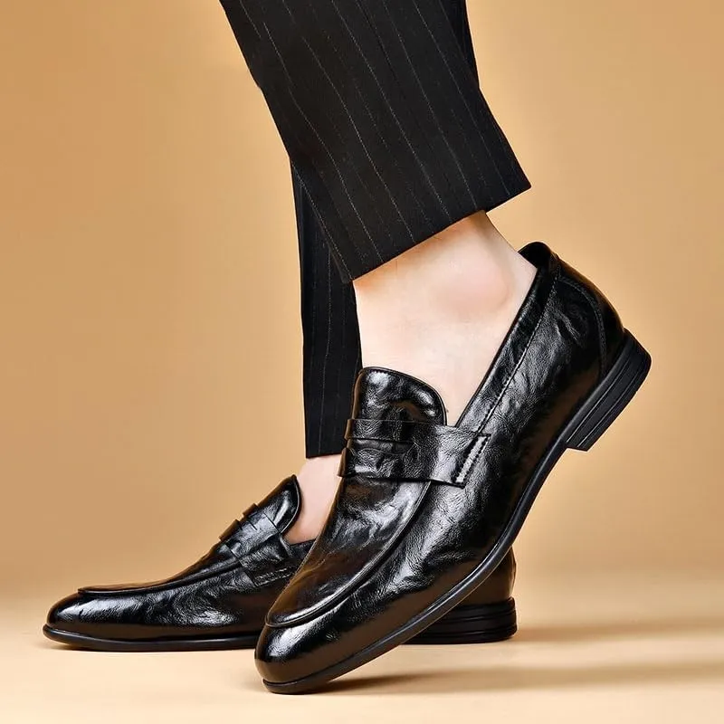 Men's Classic Formal Slip On Business Oxfords Shoes Mens Patent Leather Dress Shoes