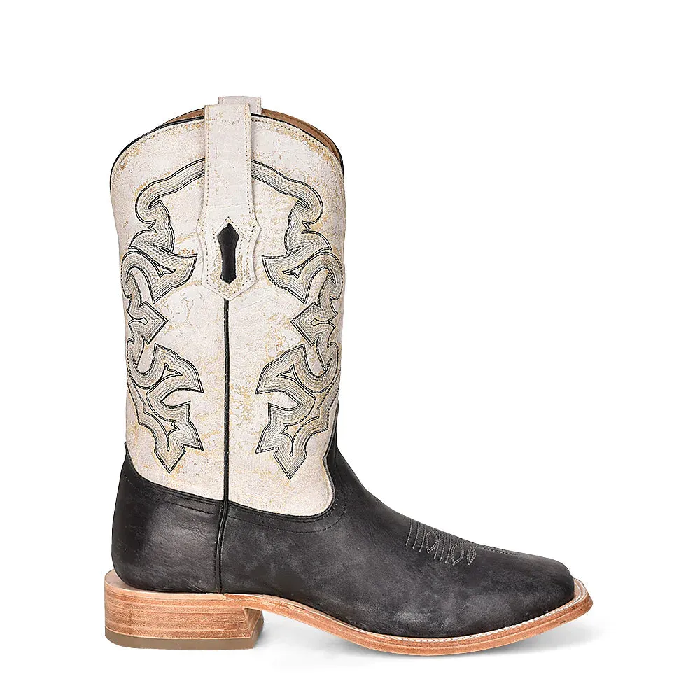 Men's Corral Leather Boots Handcrafted Distressed Black A4348