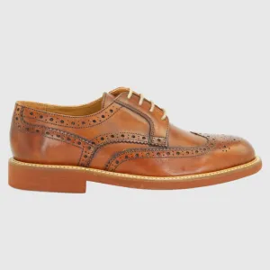 Men's Derby Brogue in Calf Leather Cuoio (GRU1007D)
