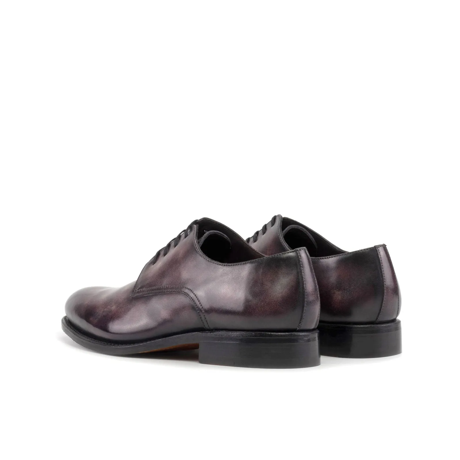 Men's Derby Shoes Patina Leather Wide Plus Size Violet 5958