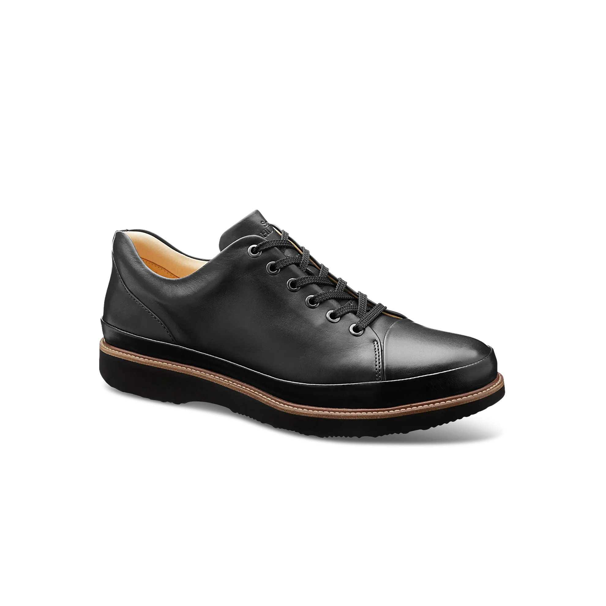 comfortable - fit All-Weather Performance Men's Dress Fast Dress Sneaker-Black Leather| Samuel Hubbard
