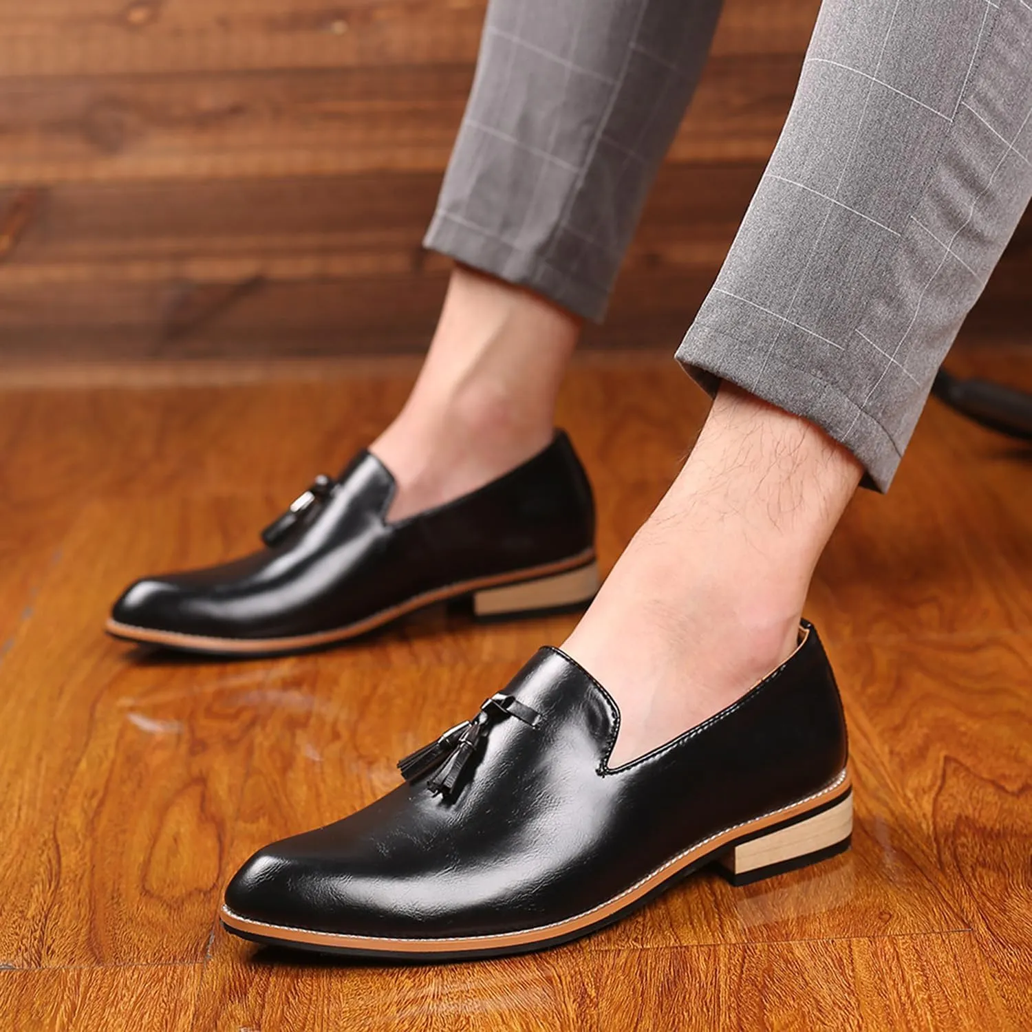 Mens Dress Loafers Shoes Formal Business Slip On Casual Shoes with Tassels Suitable for Daily, Business & Wedding wear