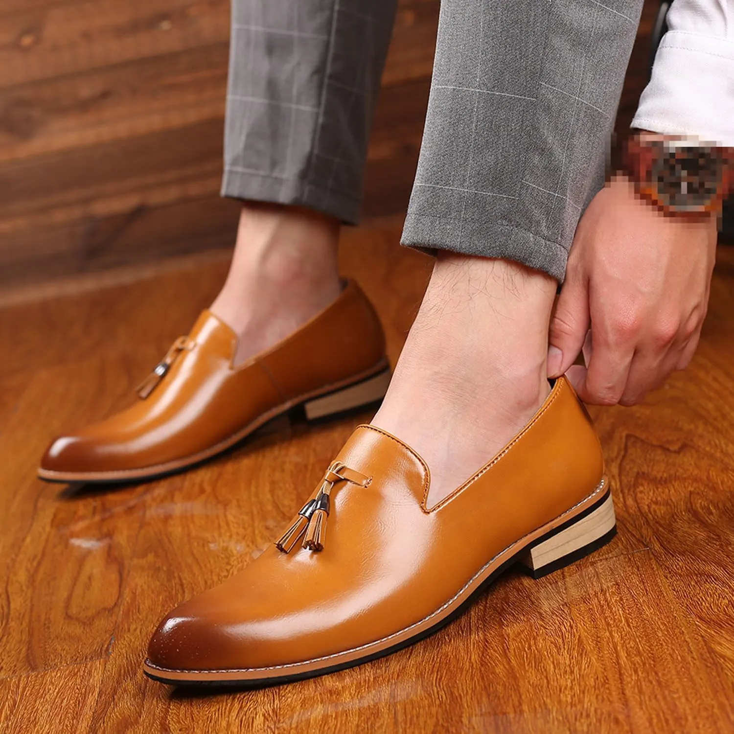 Mens Dress Loafers Shoes Formal Business Slip On Casual Shoes with Tassels Suitable for Daily, Business & Wedding wear
