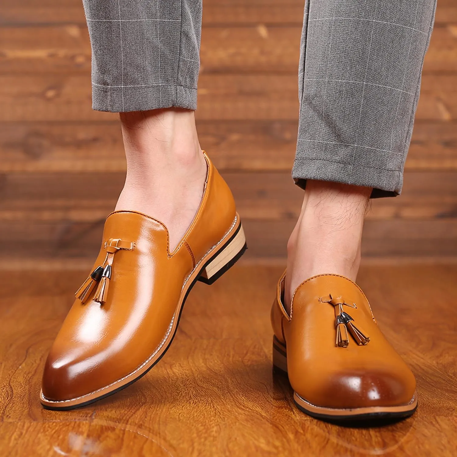 Mens Dress Loafers Shoes Formal Business Slip On Casual Shoes with Tassels Suitable for Daily, Business & Wedding wear