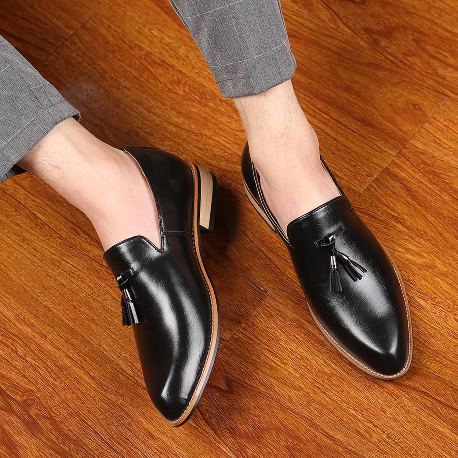 Mens Dress Loafers Shoes Formal Business Slip On Casual Shoes with Tassels Suitable for Daily, Business & Wedding wear