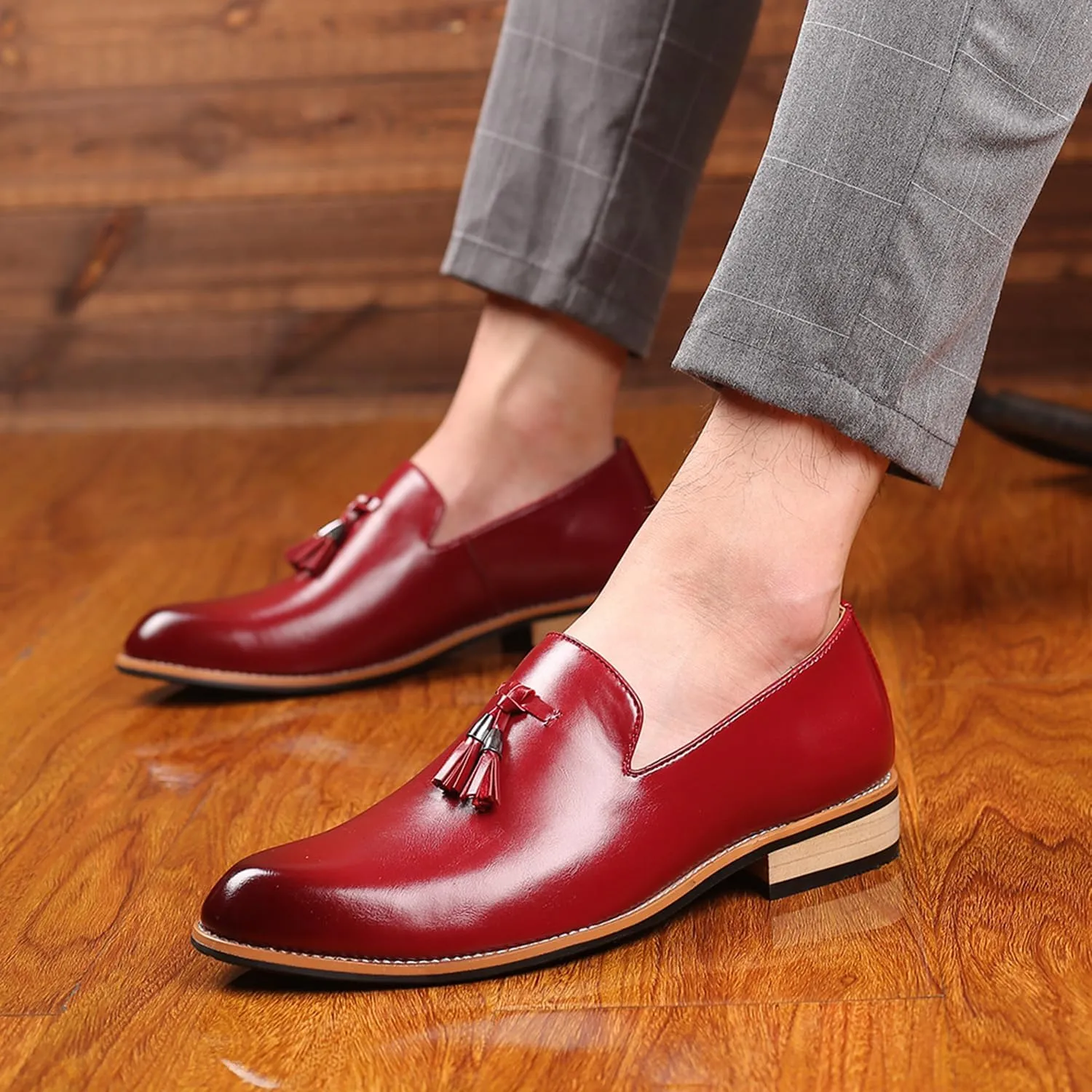 Mens Dress Loafers Shoes Formal Business Slip On Casual Shoes with Tassels Suitable for Daily, Business & Wedding wear