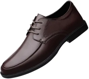 Mens Dress Oxford Formal Shoes Fashion Lace Up Comfort Orthopedic Plain Toe Pu Leather Non Slip Anti-Slip Wedding