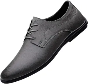 Mens Dress Oxford Formal Shoes Lace Up Business Plain Toe Luxury Leather Prom Non Slip Block Heel Anti-Slip Shoe