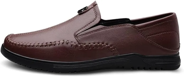 Mens Dress Sneakers Oxford Shoes Leather Casual Business Shoes Comfortable Office Walking Shoes(Black,8)