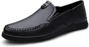 Mens Dress Sneakers Oxford Shoes Leather Casual Business Shoes Comfortable Office Walking Shoes(Black,8)