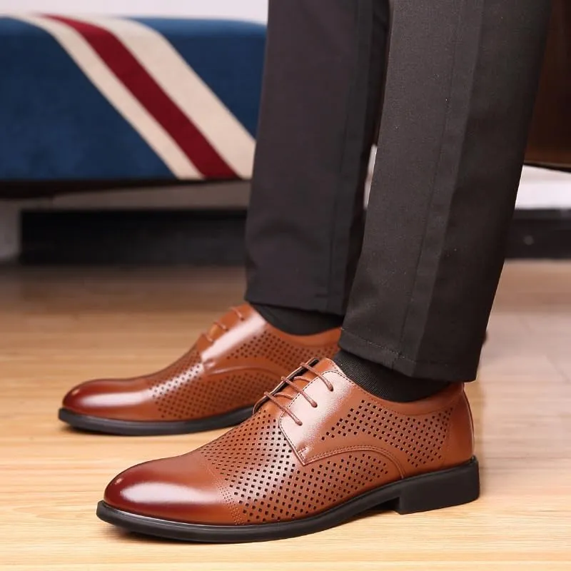 Men's Dress Tuxedo Shoes Retro Comfortable Business Non-Slip Softsole Walking Derby Shoes