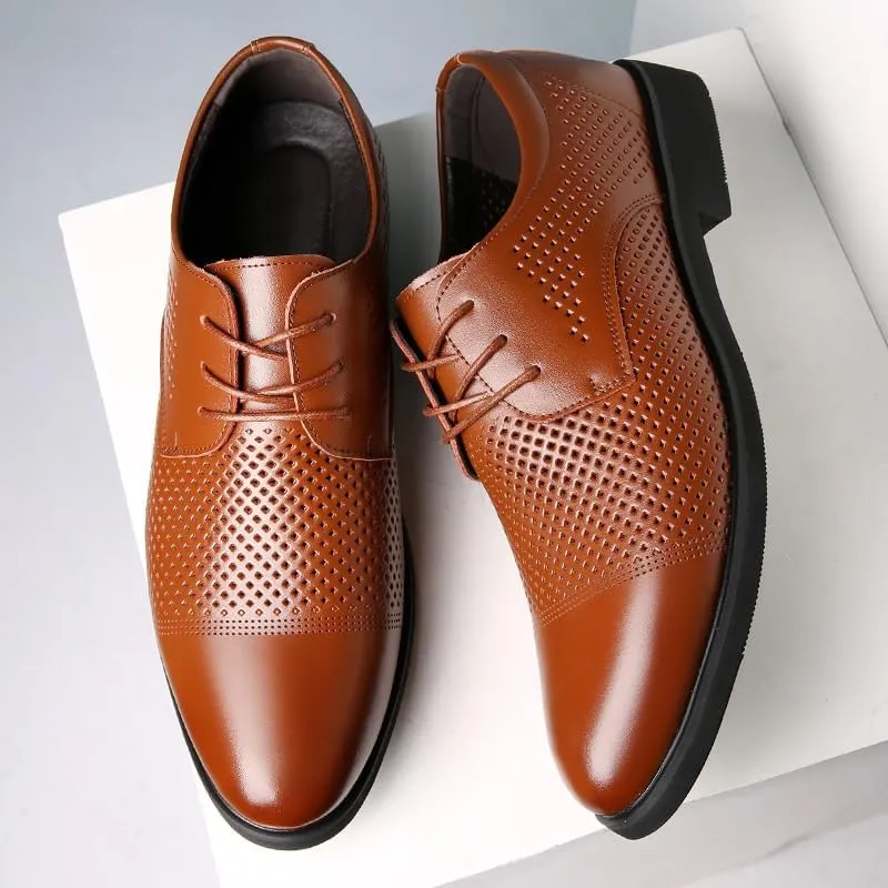 Men's Dress Tuxedo Shoes Retro Comfortable Business Non-Slip Softsole Walking Derby Shoes