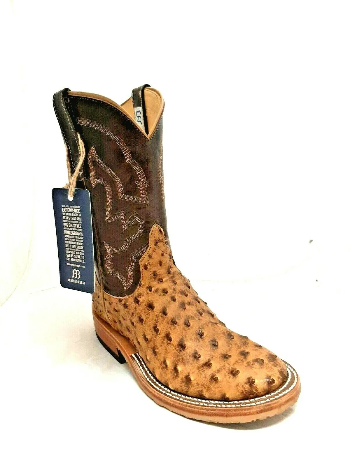 MEN'S EXCLUSIVE ANDERSON BEAN WESTERN BOOTS FULL QUILL OSTRICH 328263