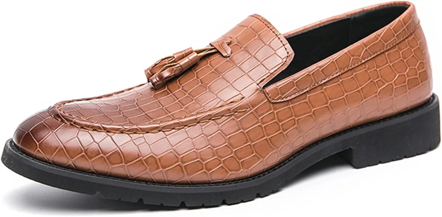 Men's Fashion Business Patent Leather Tassel Formal Shoes Comfortable Non-Slip Casual Party Dress Shoes