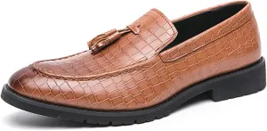 Men's Fashion Business Patent Leather Tassel Formal Shoes Comfortable Non-Slip Casual Party Dress Shoes