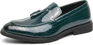 Men's Fashion Business Patent Leather Tassel Formal Shoes Comfortable Non-Slip Casual Party Dress Shoes