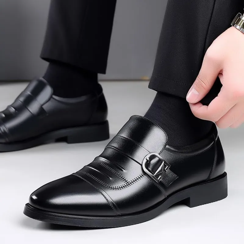 Mens Faux Patent Leather Oxfords Dress Shoes for Men Formal Business Wedding Slip On