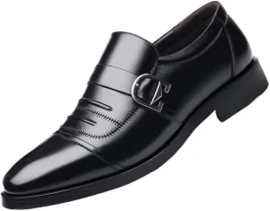 Mens Faux Patent Leather Oxfords Dress Shoes for Men Formal Business Wedding Slip On