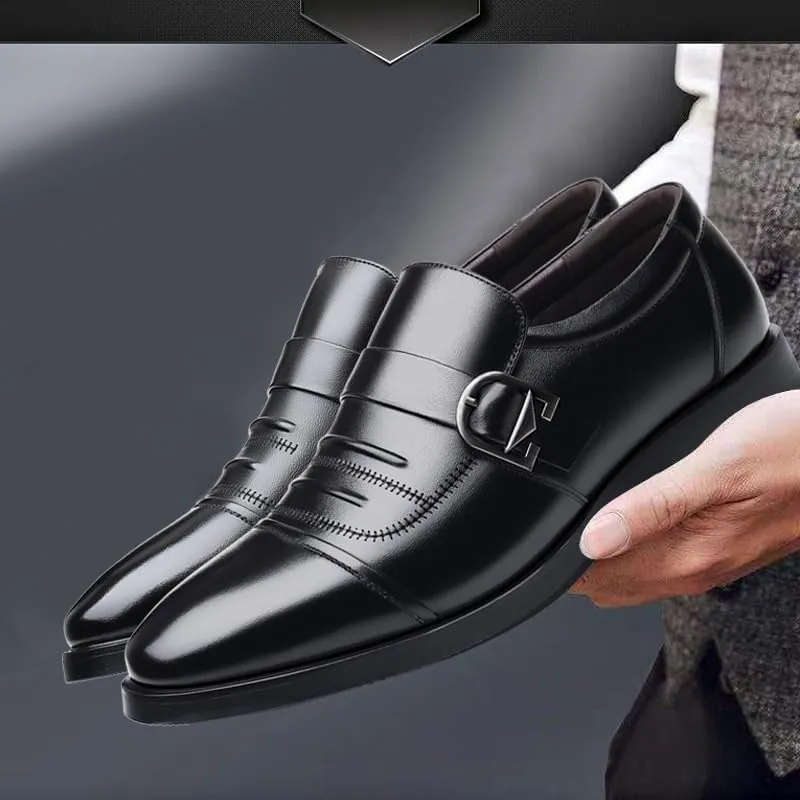 Mens Faux Patent Leather Oxfords Dress Shoes for Men Formal Business Wedding Slip On