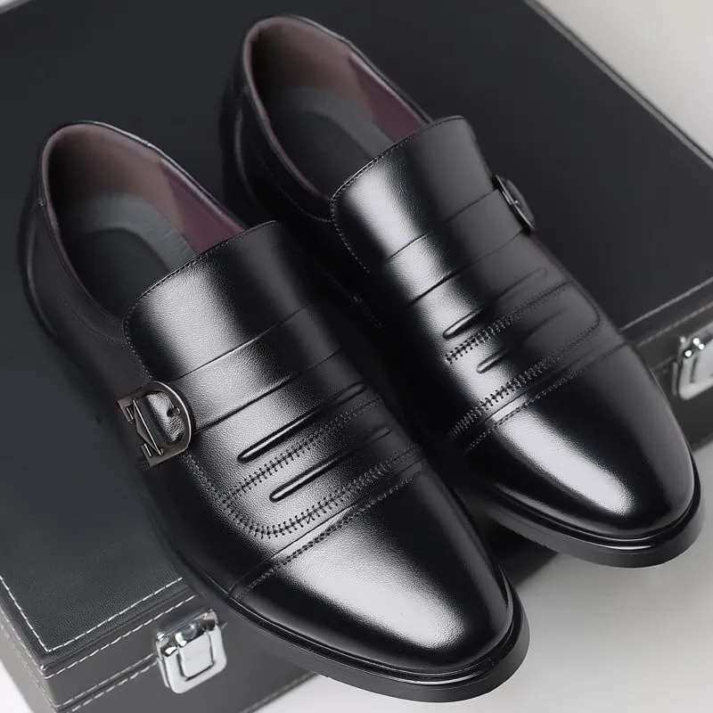 Mens Faux Patent Leather Oxfords Dress Shoes for Men Formal Business Wedding Slip On