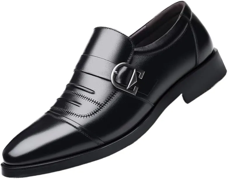 Mens Faux Patent Leather Oxfords Dress Shoes for Men Formal Business Wedding Slip On