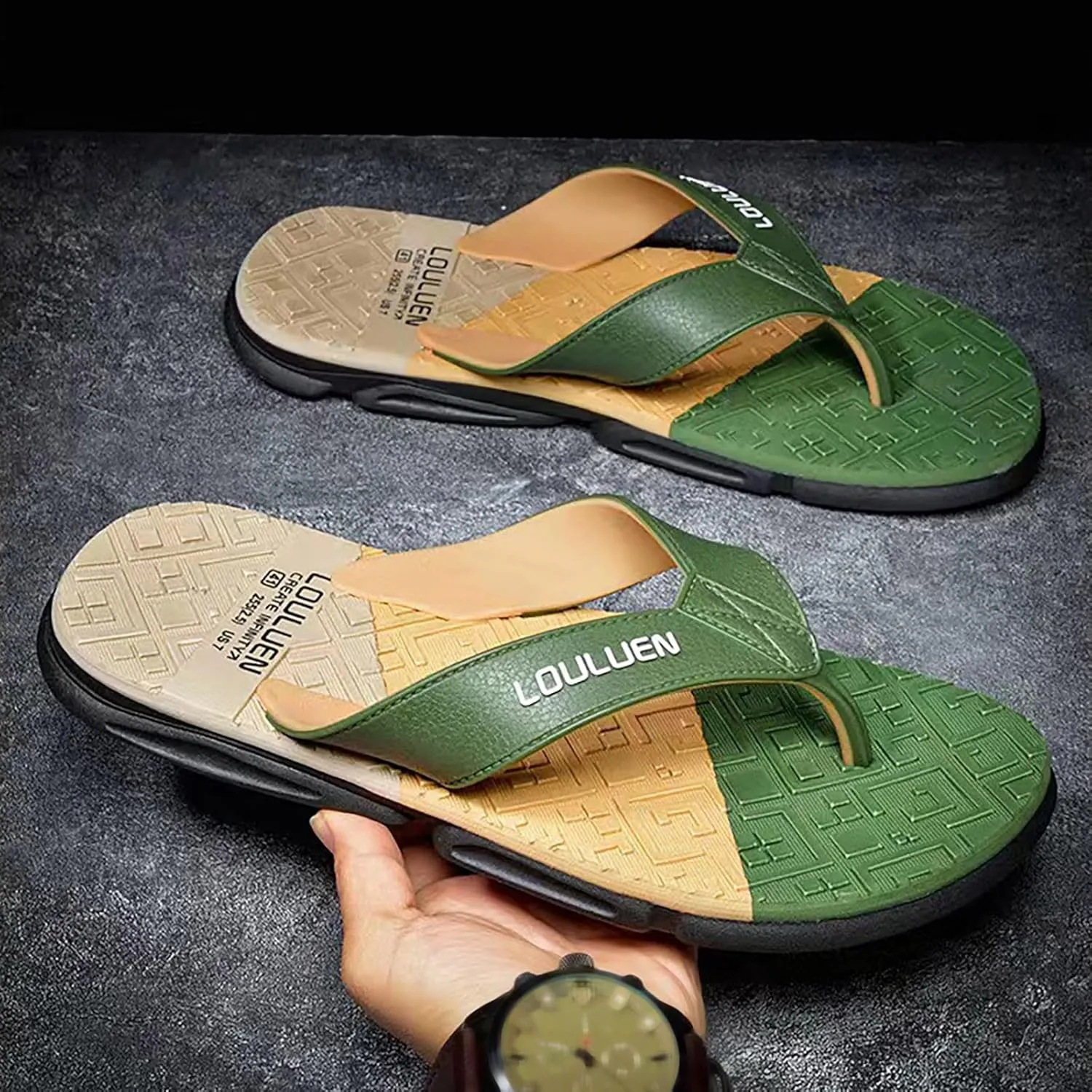 Mens Flip Flops Men's Beach Sandals Quick Dry Flip Flop Slides Men's Hiking Sandals Flip Flops for Men