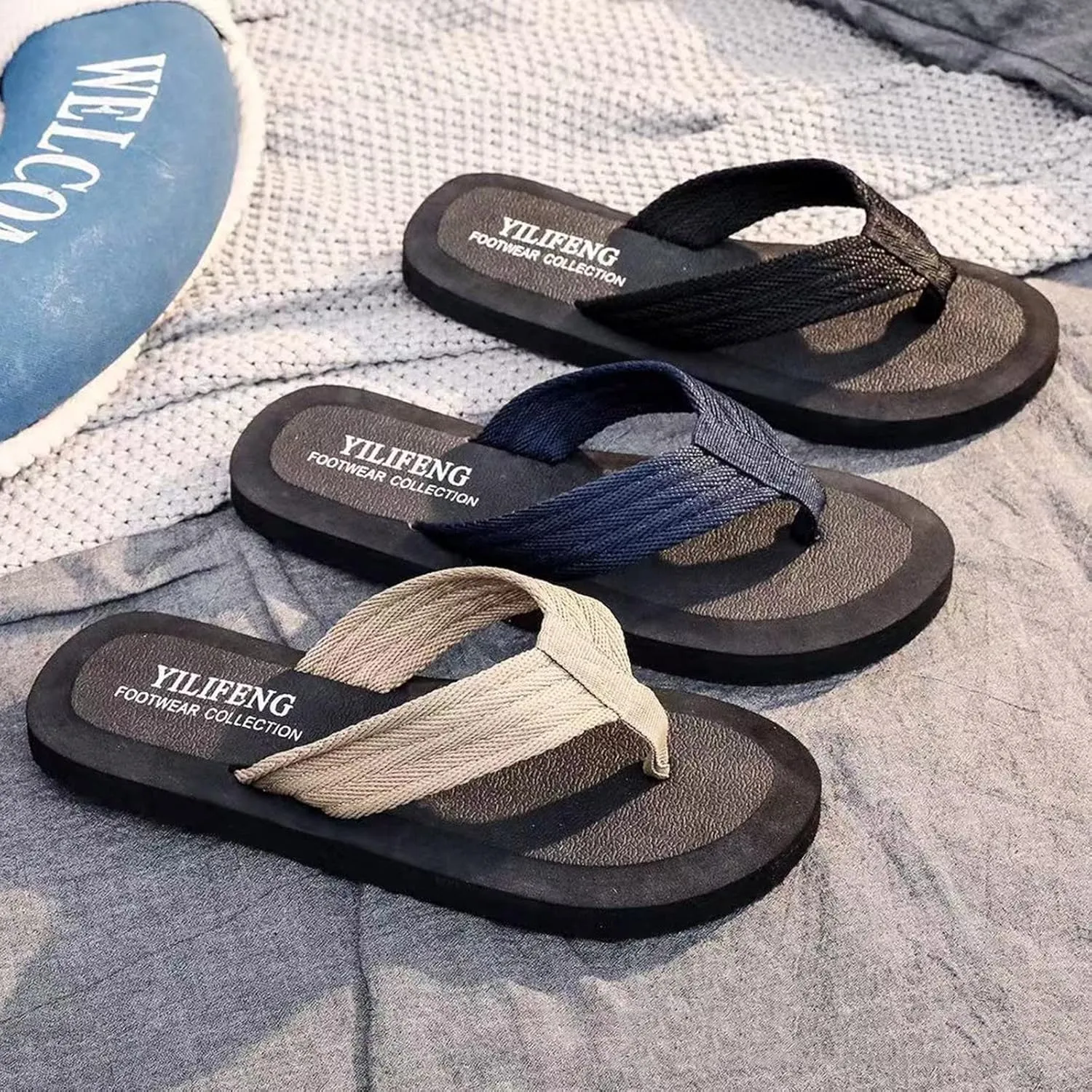 Mens Flip Flops Mens Thong Sandals Indoor and Outdoor Beach Flip Flop Men's Hiking Sandals Flip Flops Men