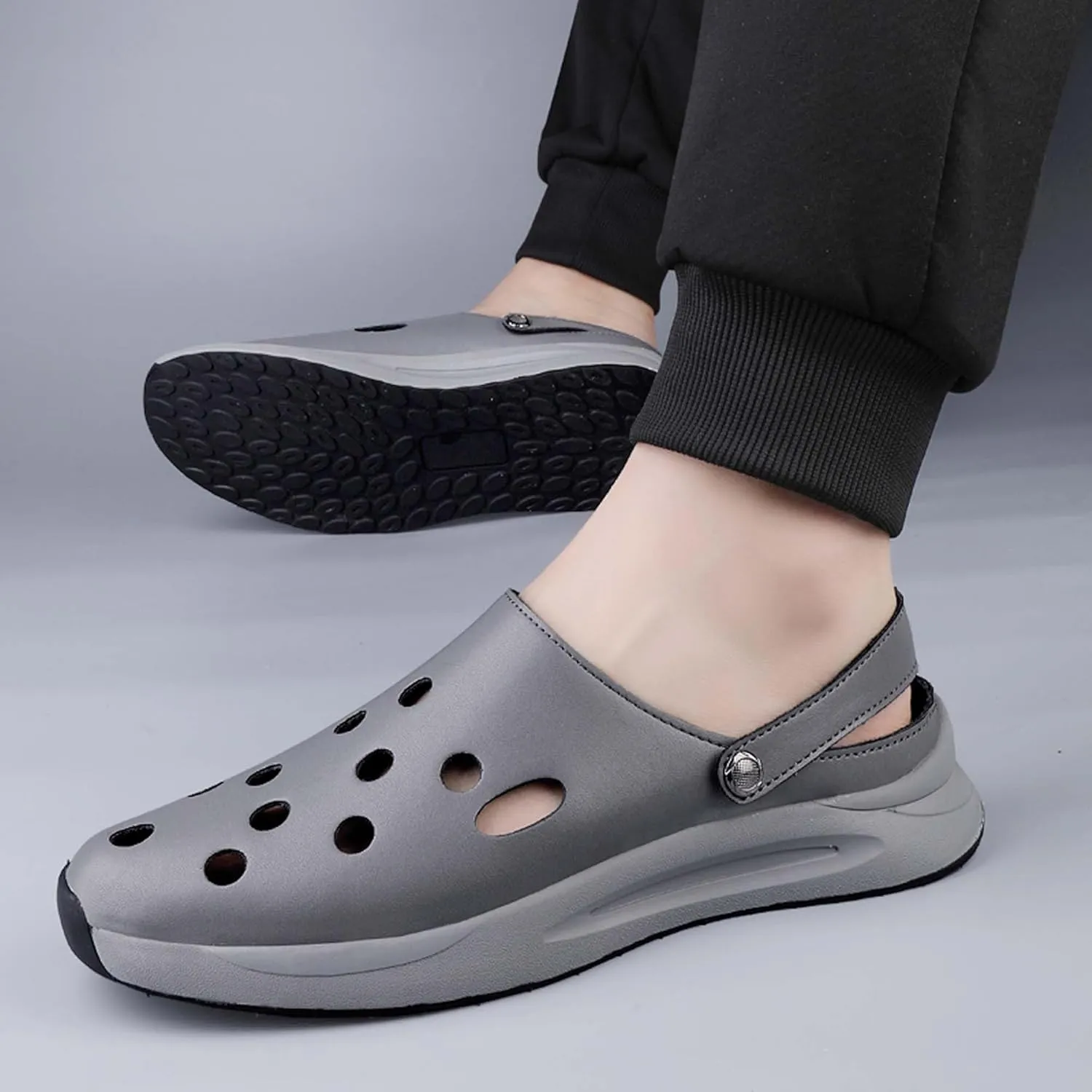 Men's Garden Shoes Comfortable Breathable Summer Sports Sandals Outdoor Casual Walking Beach Shoes Indoor Outdoor Clogs Mule Sandals Slippers