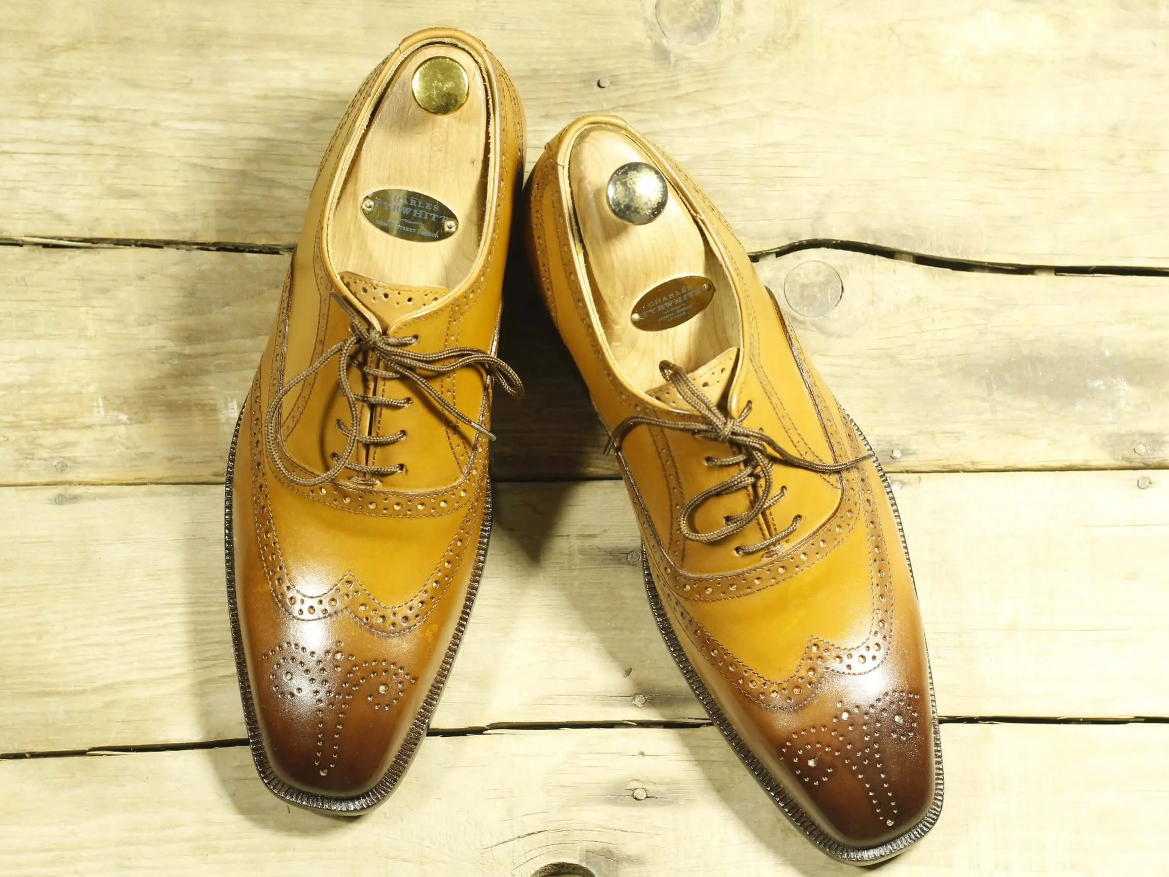Men's Handmade Tan Leather Wing Tip Brogue Lace Up Shoes, Men Designer Dress Formal Luxury Shoes
